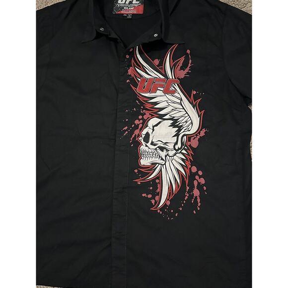 JH Design UFC Shirt Mens 2XL Black Short Sleeve MMA ~ SKULL/TRIBAL DESIGN - Picture 2 of 9